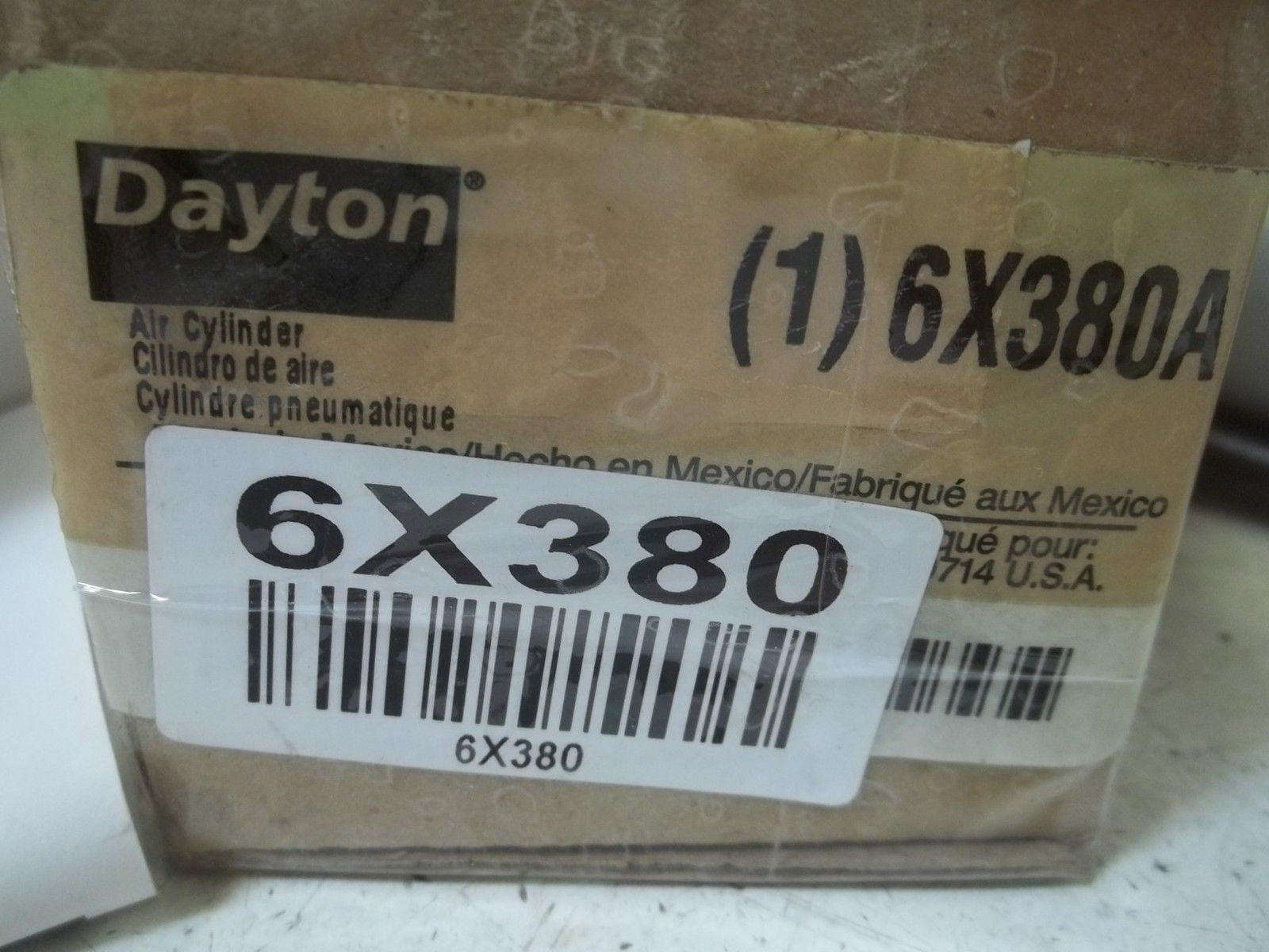 DAYTON 6X380A AIR CYLINDER *NEW IN BOX*