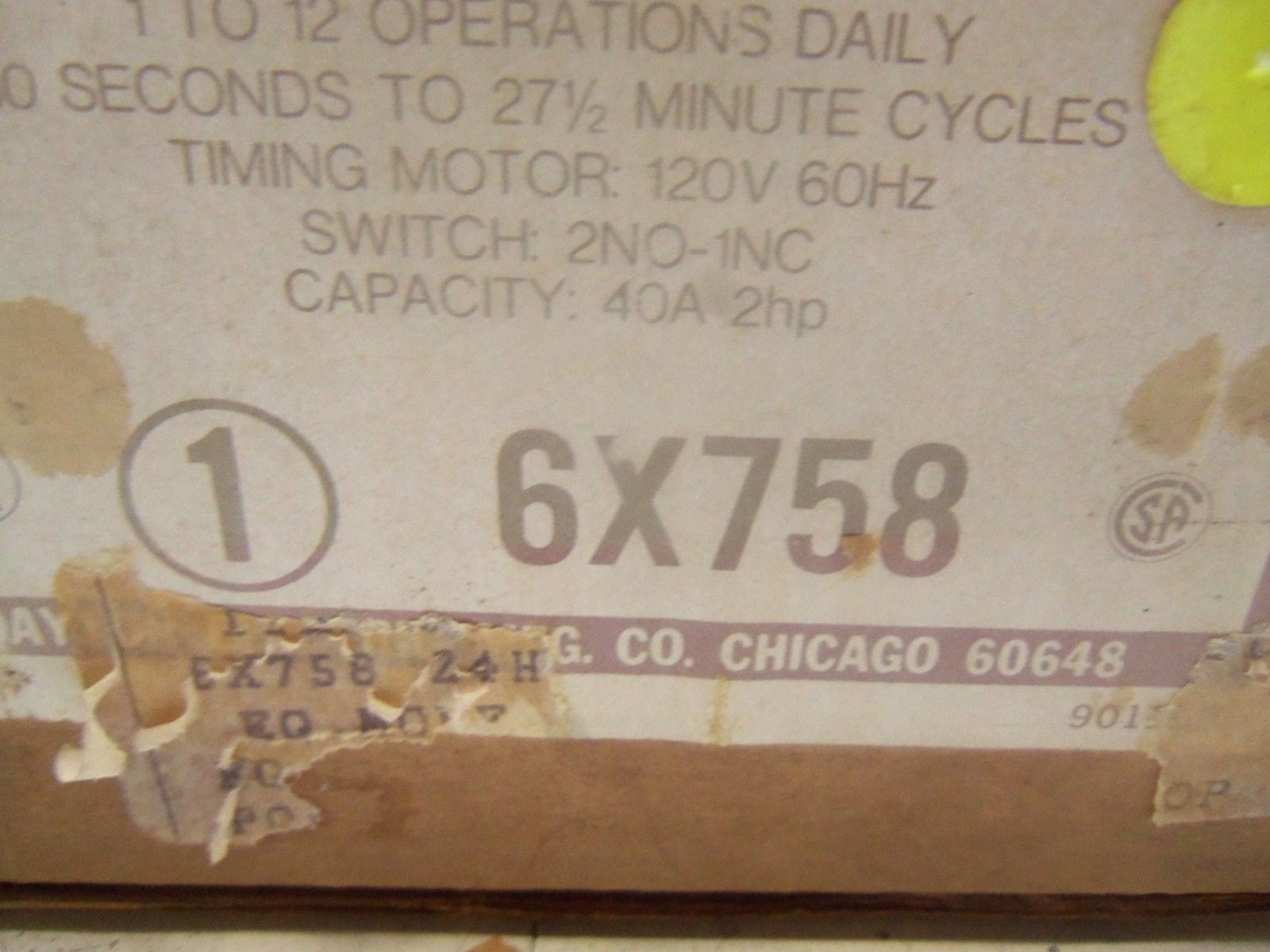 DAYTON 6X758 24-HOUR TIME CONTROL *NEW IN BOX*