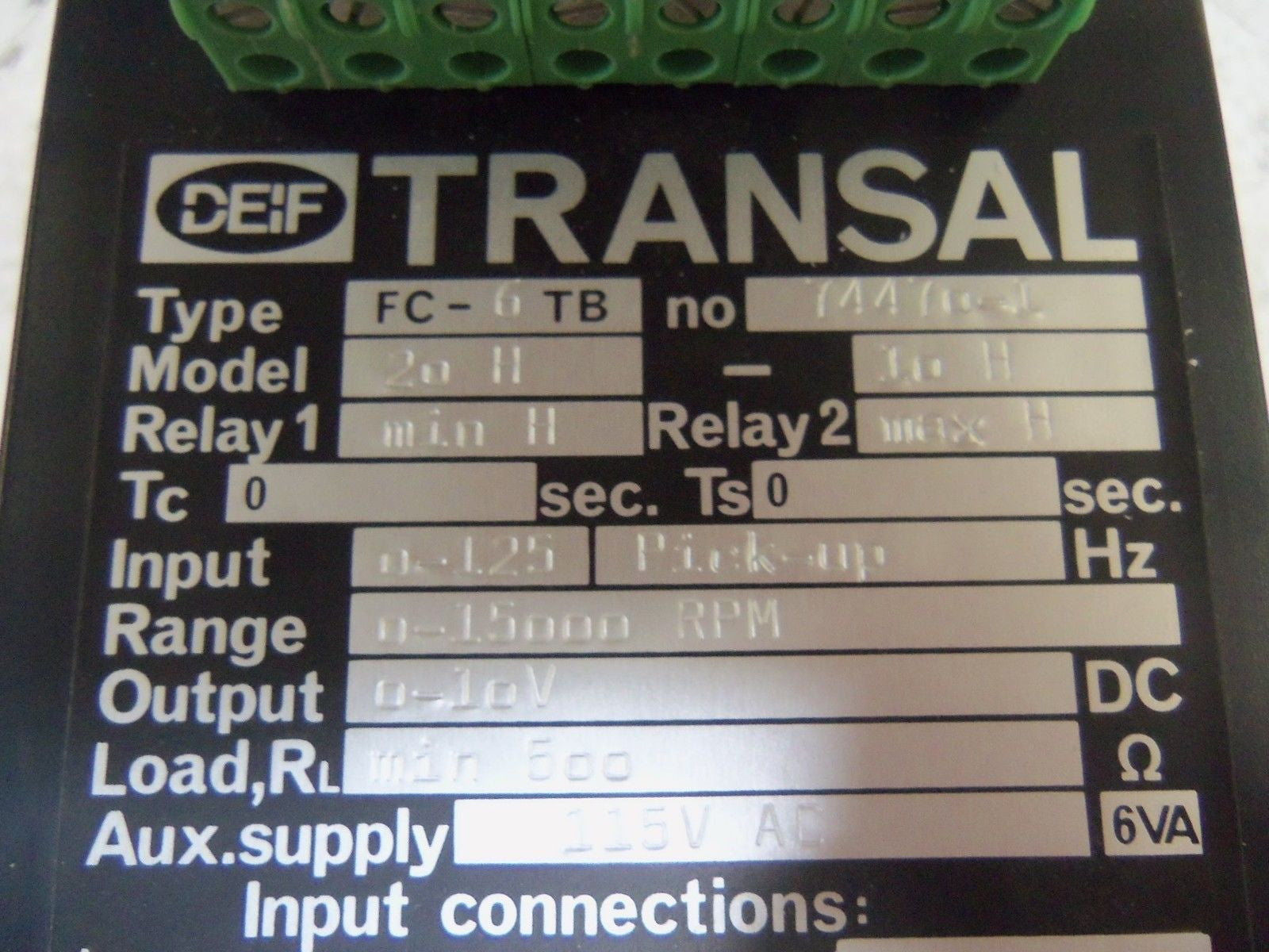 DEIF FC-6TB RELAY *USED*