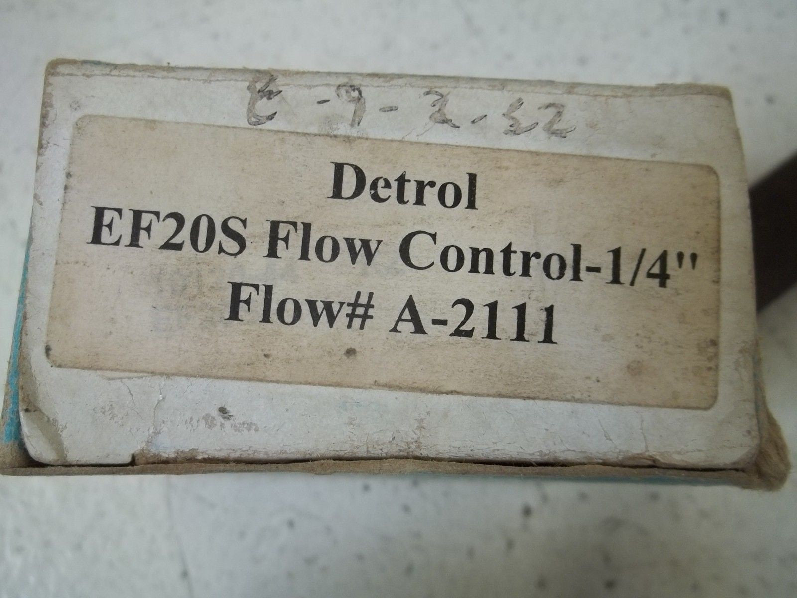 DELTROL EF20S FLOW CONTROL 1/4" *NEW IN BOX*