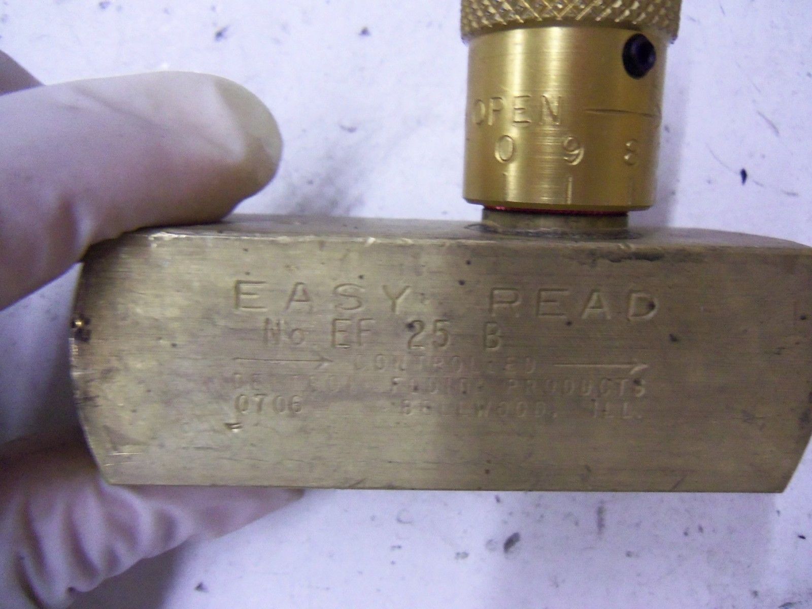 DELTROL EF25B BRASS FLOW CONTROL VALVE *USED*