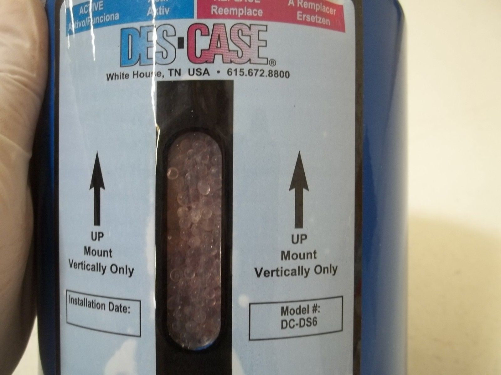 DES-CASE DC-DS6 DISPOSABLE STEEL BREATHER  *USED*