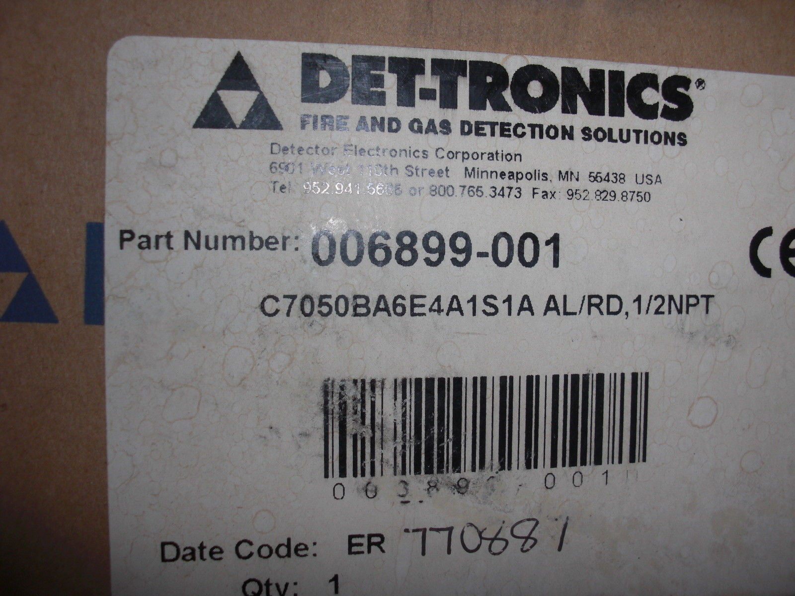 DET-TRONICS C750BA6E4A1S1A UV FLAME DETECTOR *NEW IN BOX*