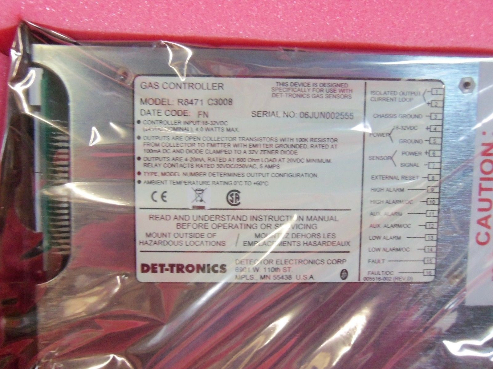 DET-TRONICS GAS CONTROLLER 005479-026 *NEW IN BOX*