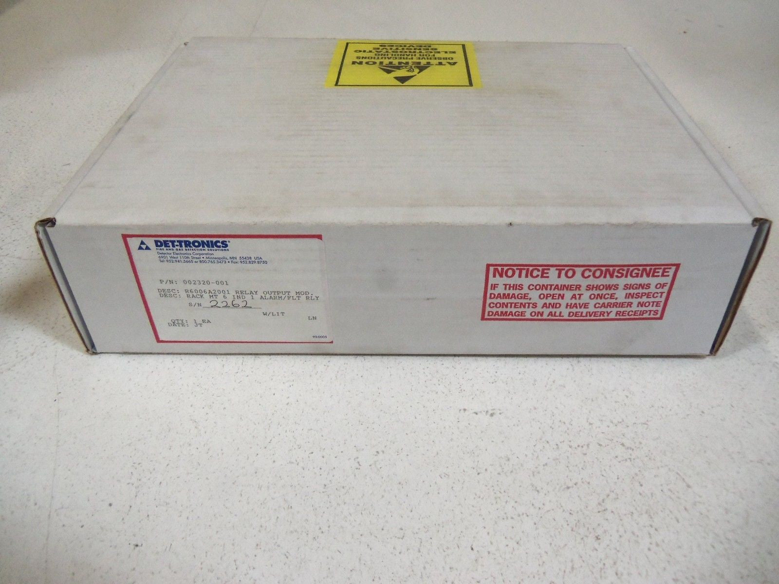 DET-TRONICS RELAY OUTPUT MODULE R6006A2001 *NEW IN BOX*