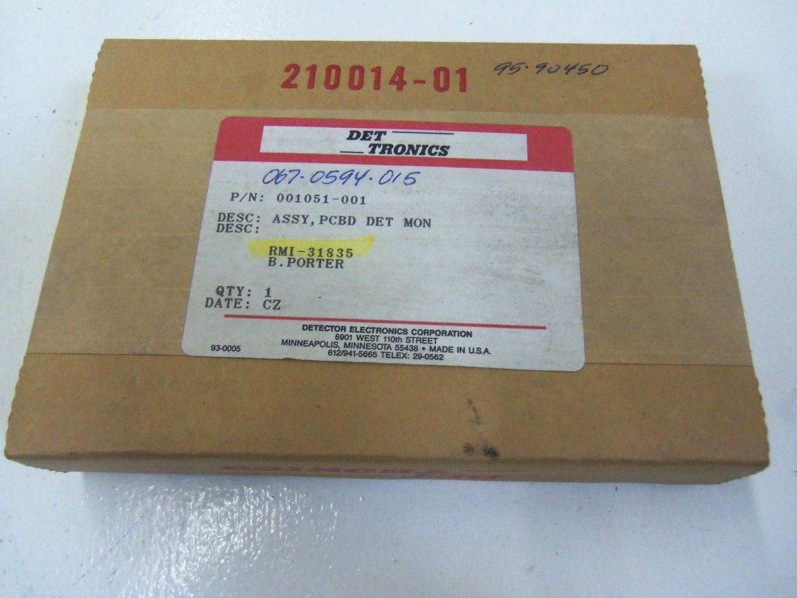 DET TRONICS 001051-001 *FACTORY SEALED*