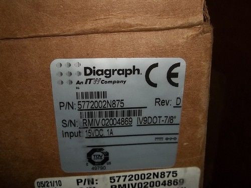DIAGRAPH IV9DOT-7/8" INK JET PRINTHEAD 5772002N875 NEW