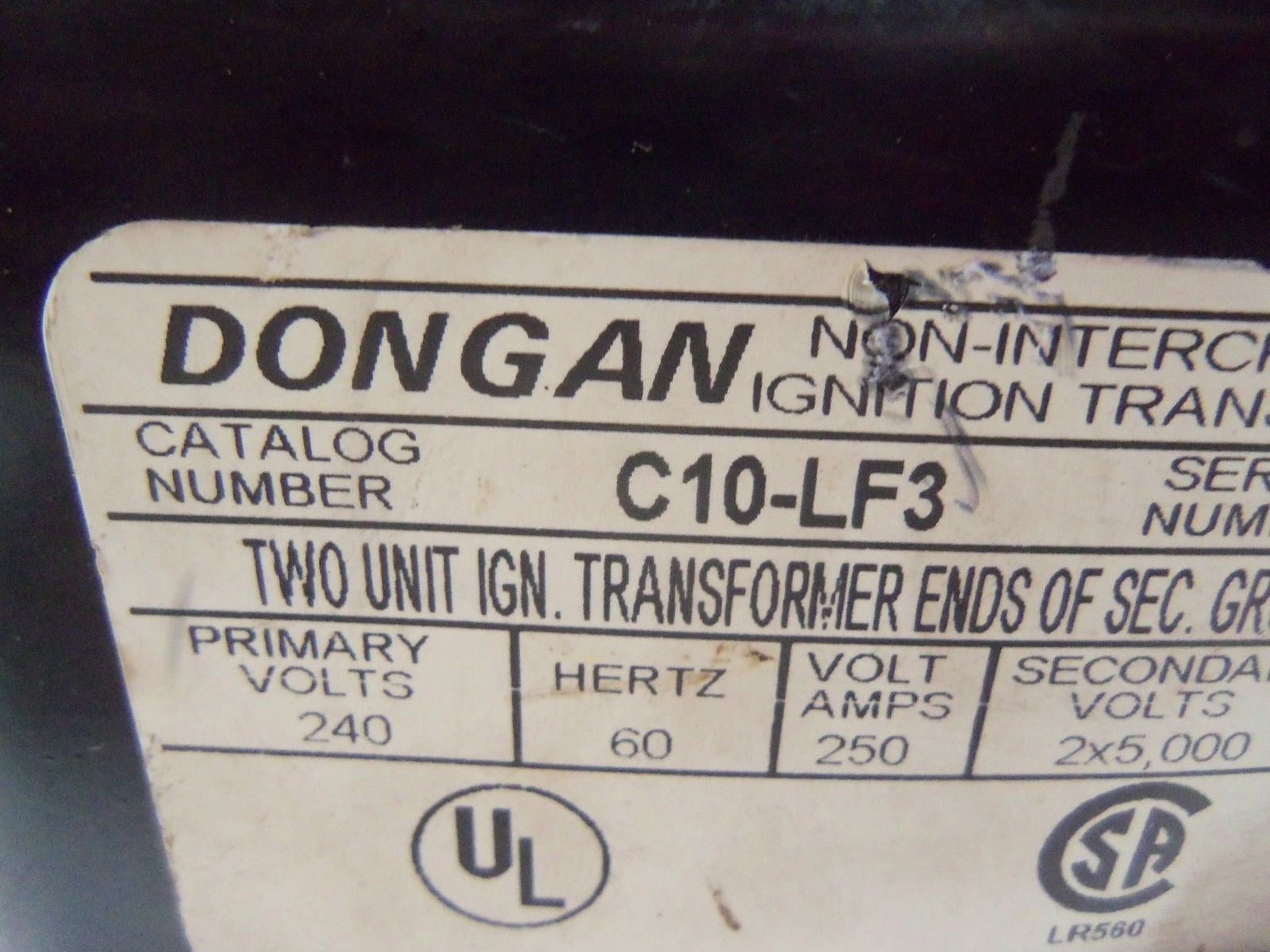 DONGAN C10-LF3 IGNITION TRANSFORMER *USED*