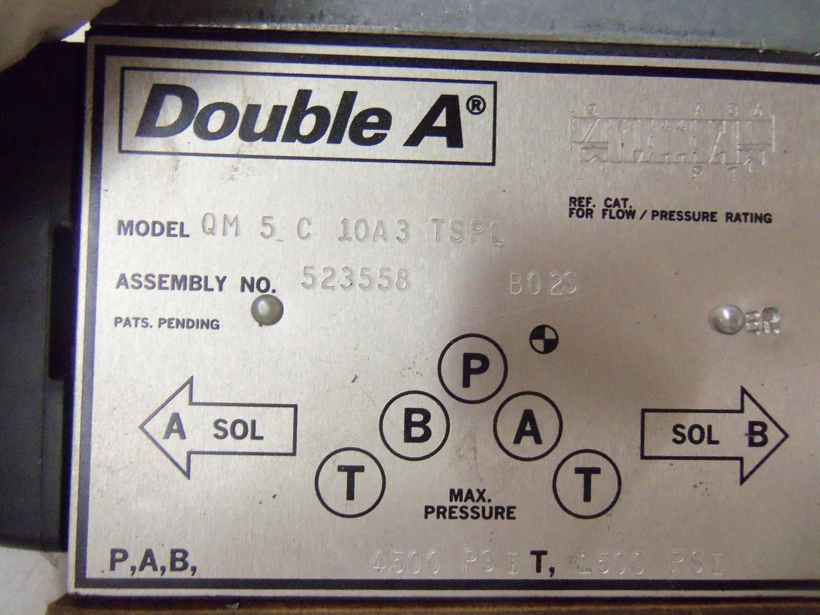 DOUBLE A QM 5 C 10A3 TSPL HYDRAULIC VALVE 523558 *NEW NO BOX*