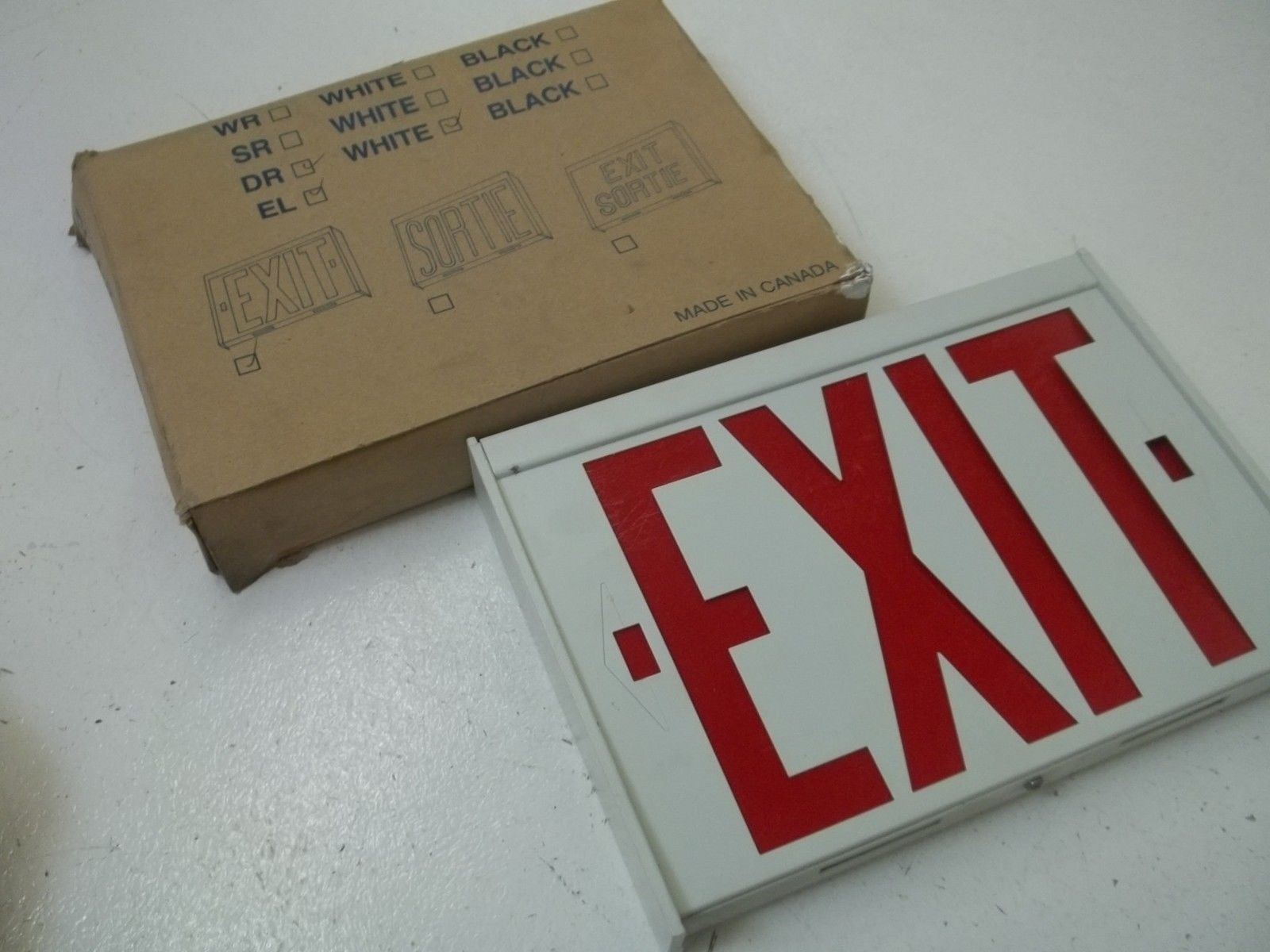 DUAL-LITE DR-EL EXIT SIGN WHITE *NEW IN BOX*