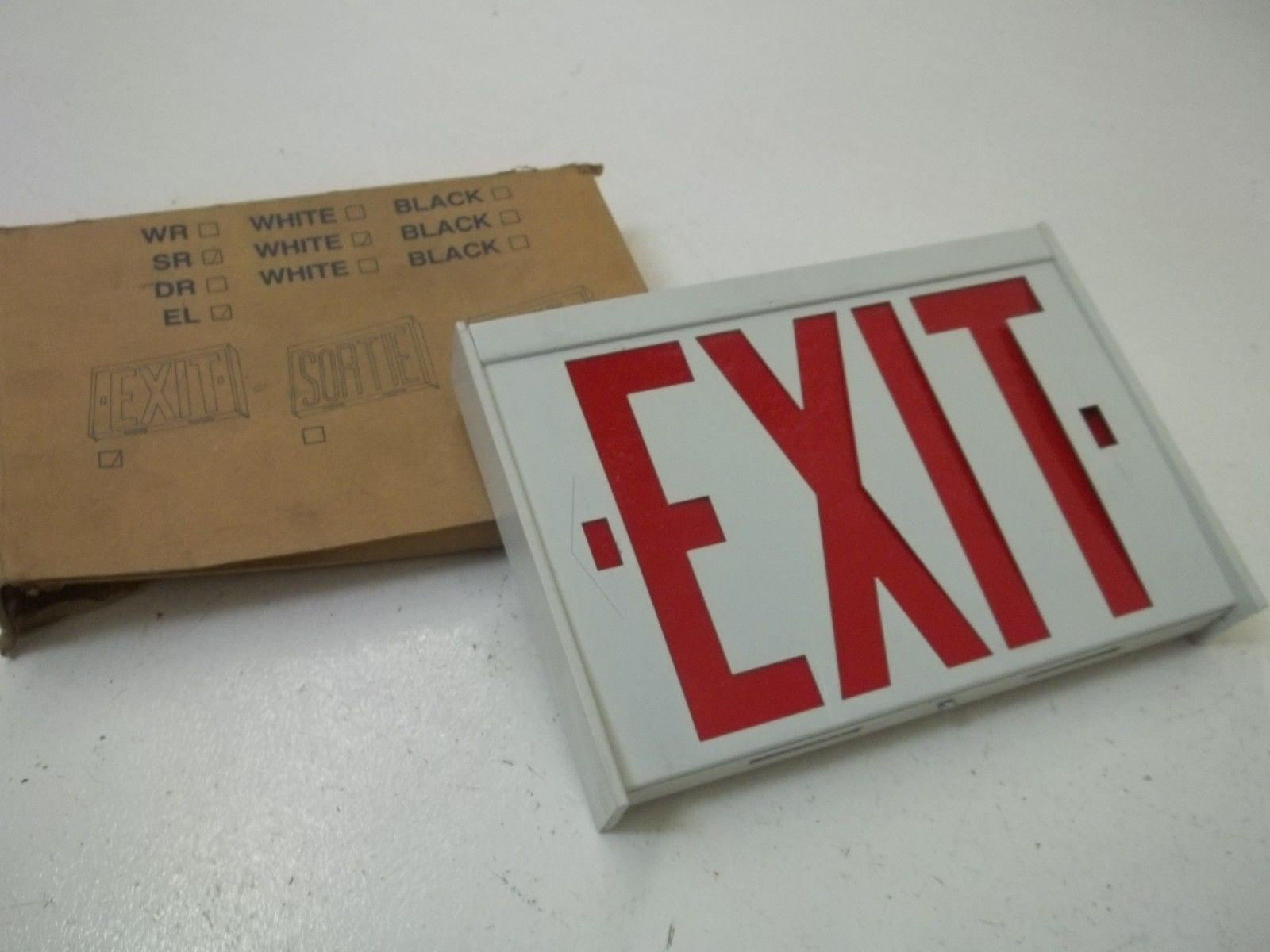 DUAL-LITE SR-EL EXIT SIGN WHITE *NEW IN BOX*