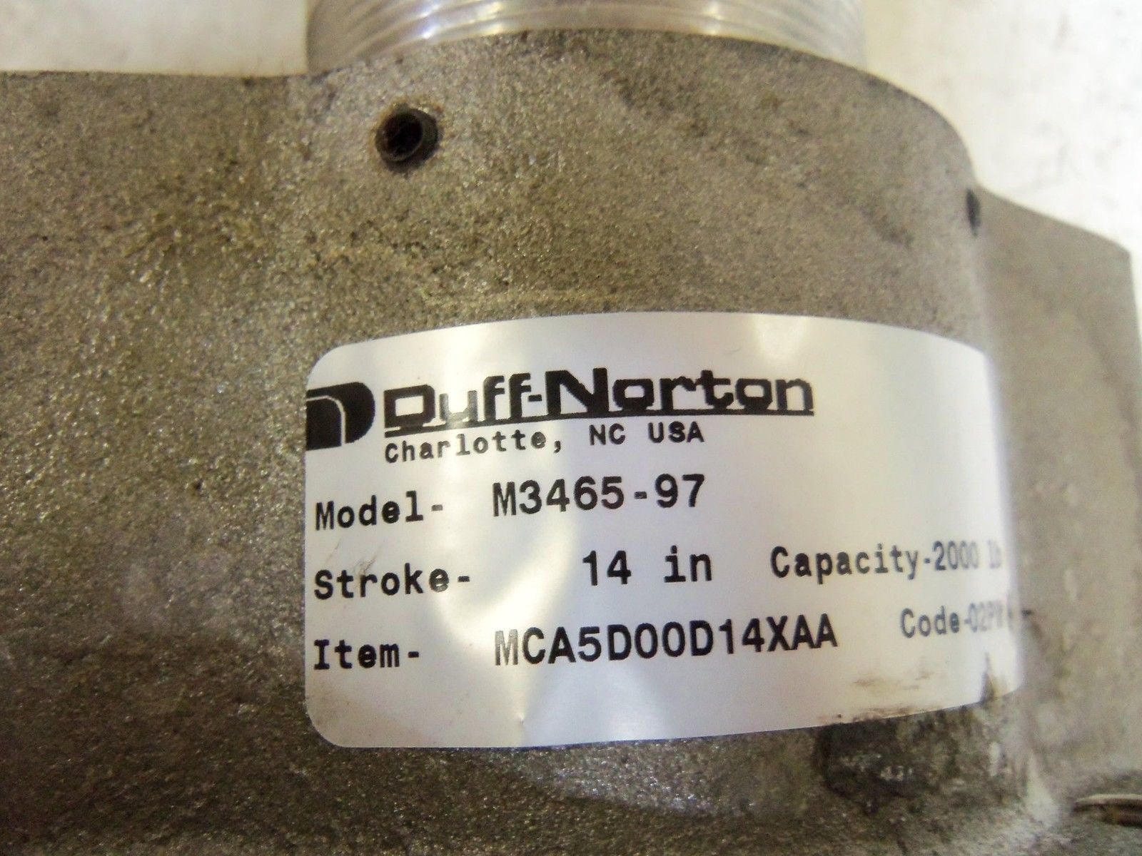 DUFF-NORTON M3465-97 MODULAR ACTUATOR MCA5D00D14XAA *USED*