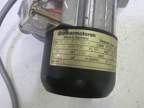 DUNKERMOTOREN DR62.0X80-4 MOTOR 32W 230/400V *USED* AS PICTURED