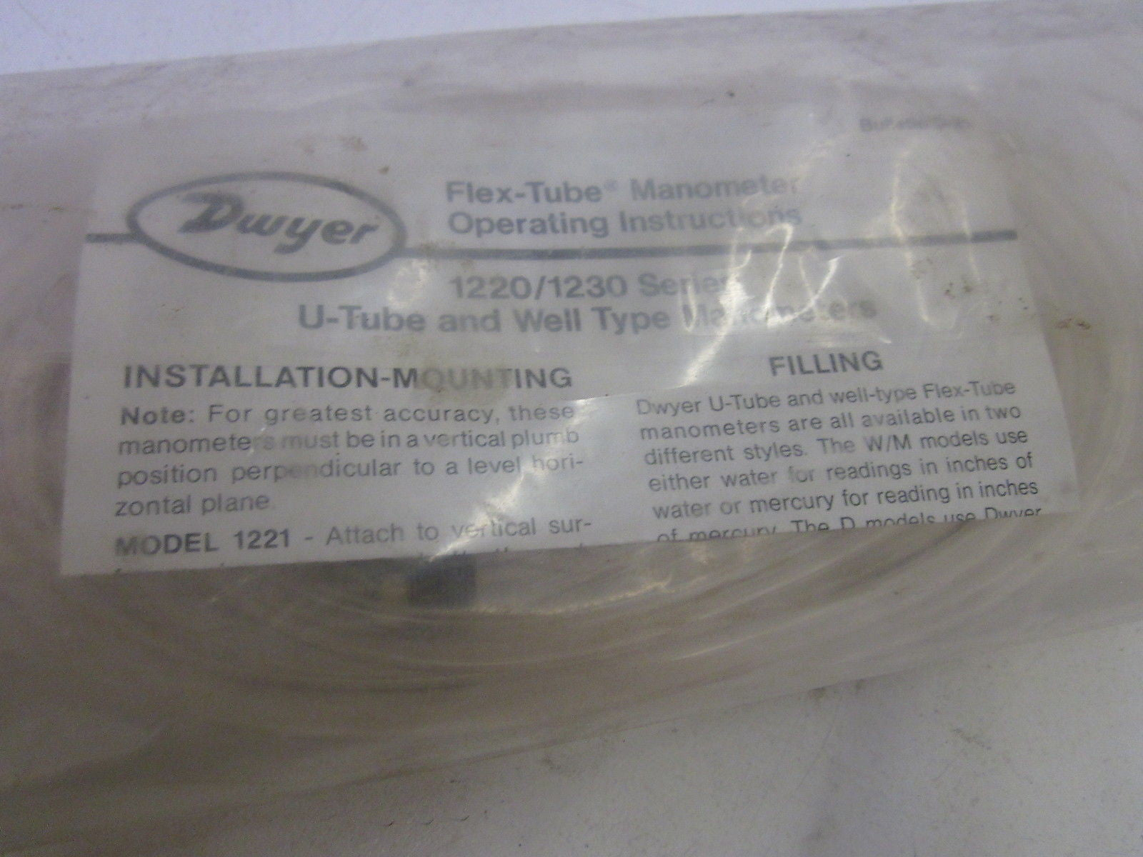 DWYER M-1223-500-W/M FLEX-TUBE MANOMETER *NEW FACTORY BAG*