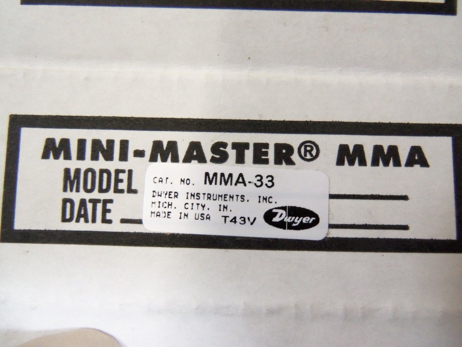 DWYER MINI-MASTER FLOW METER MMA-33 *NEW IN BOX*