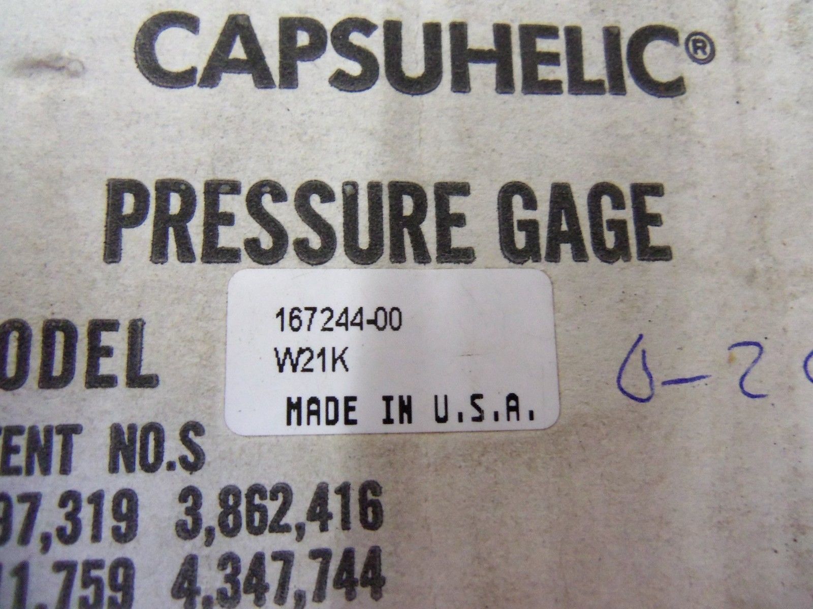 DWYER PRESSURE GAGE 167244-00 *NEW IN BOX*