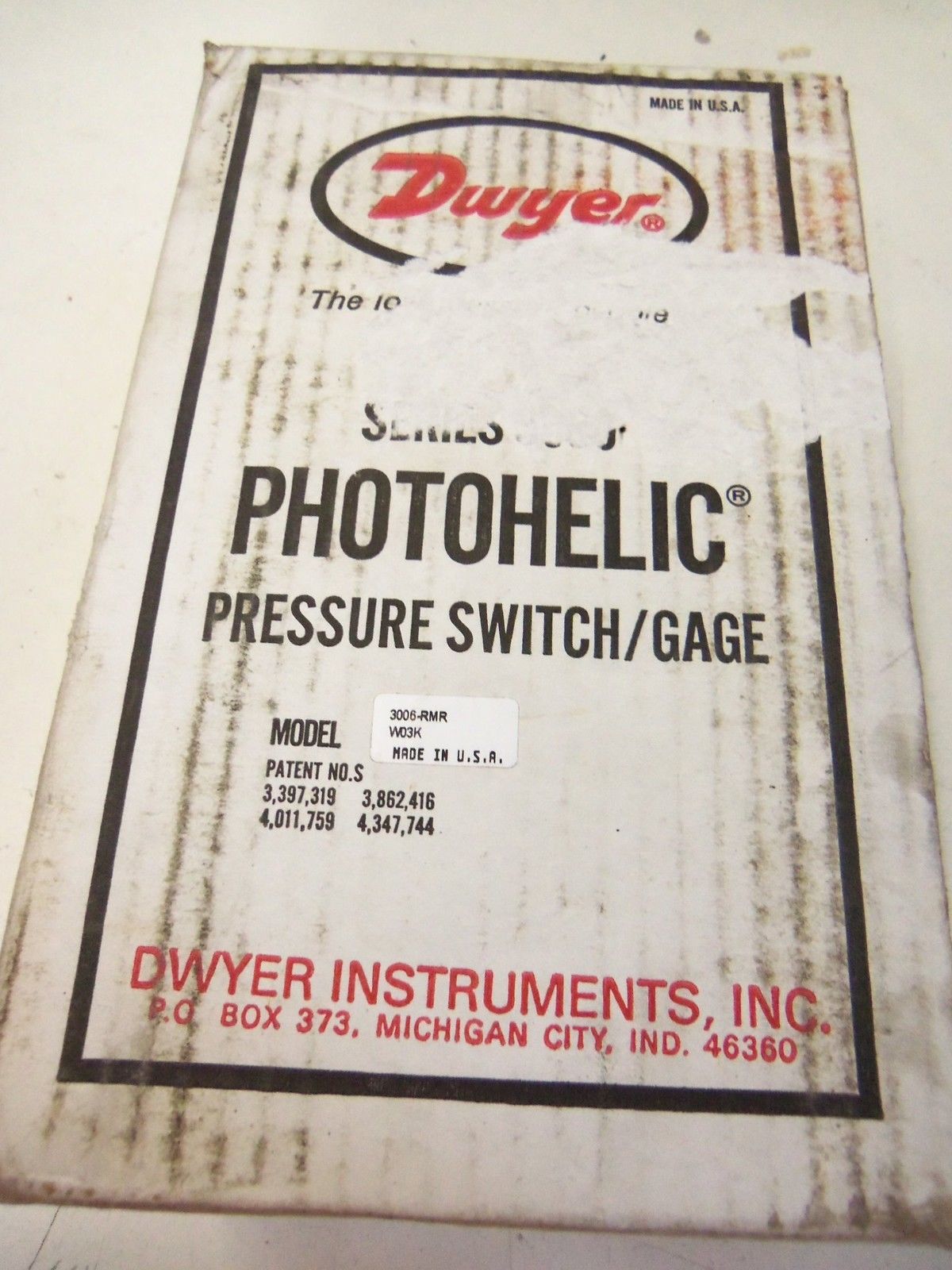 DWYER PRESSURE/GAGE 3006-RMR *NEW IN BOX*