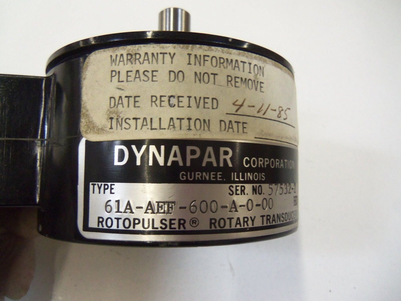 DYNAPAR 61A-AEF-600-A-0-00 *USED*