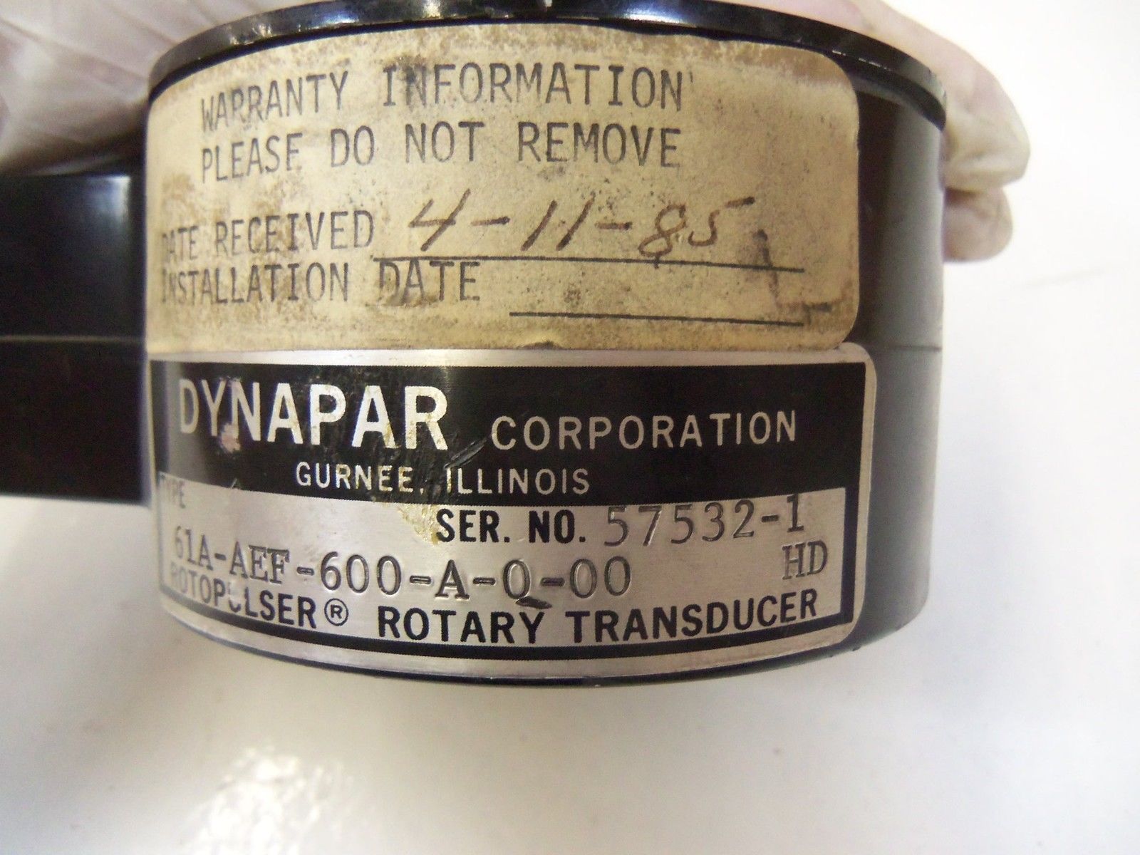 DYNAPAR 61A-AEF-600-A-Q-00 *USED *