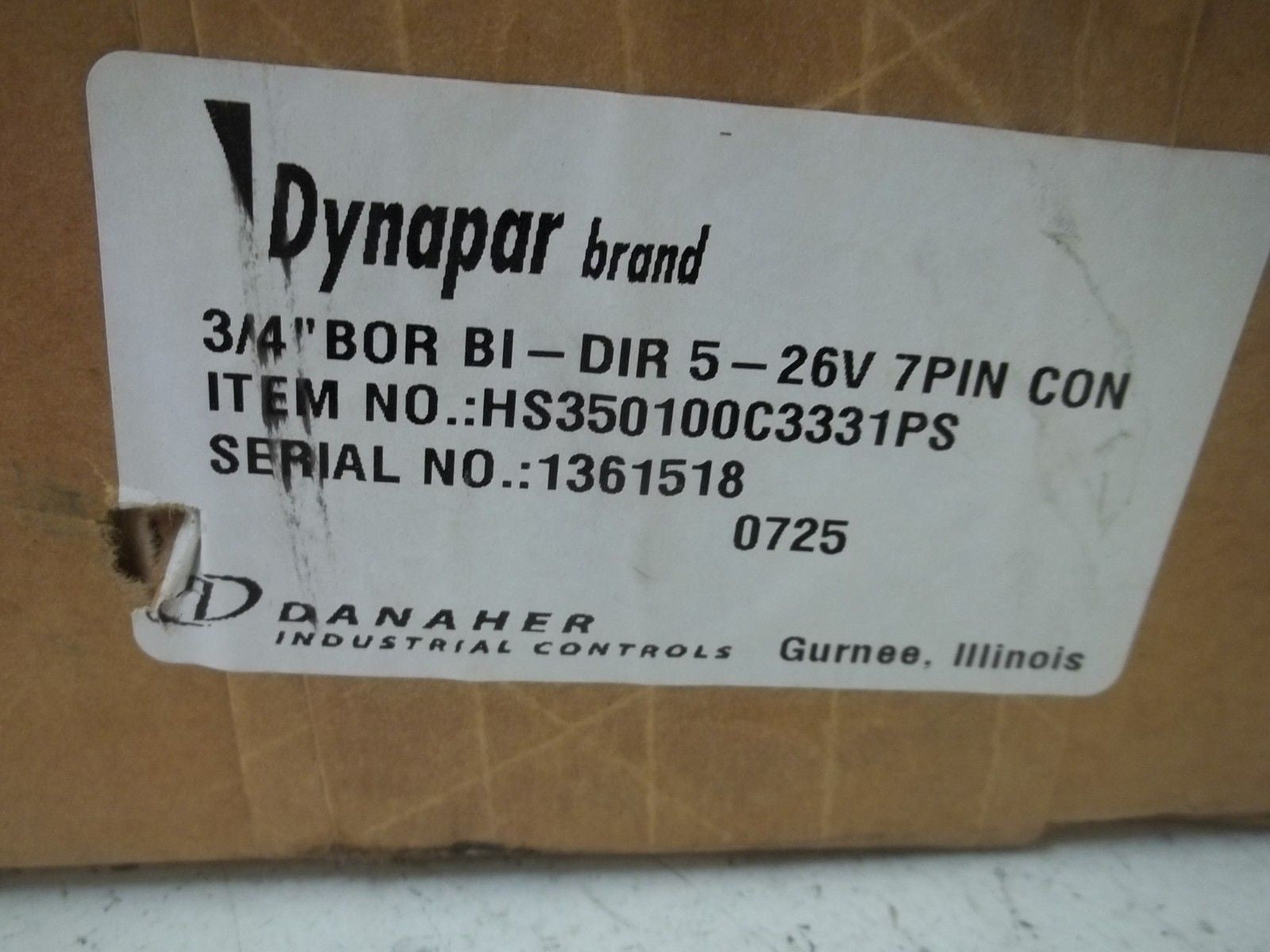 DYNAPAR HS350100C3331PS 3/4" BOR BI-DIR5-24V 7PIN CON *NEW IN BOX*