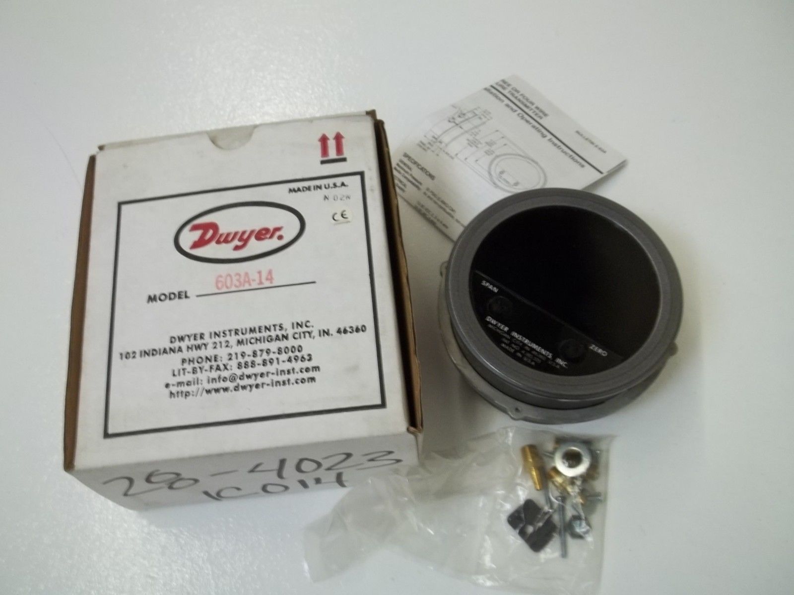 DWYER 603A-14 PRESSURE TRANSMITTER *NEW IN BOX*