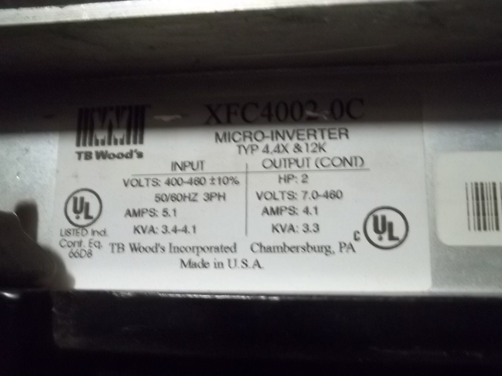 E-TRAC WOOD'S AC INVERTER XFC4002-0C *USED*