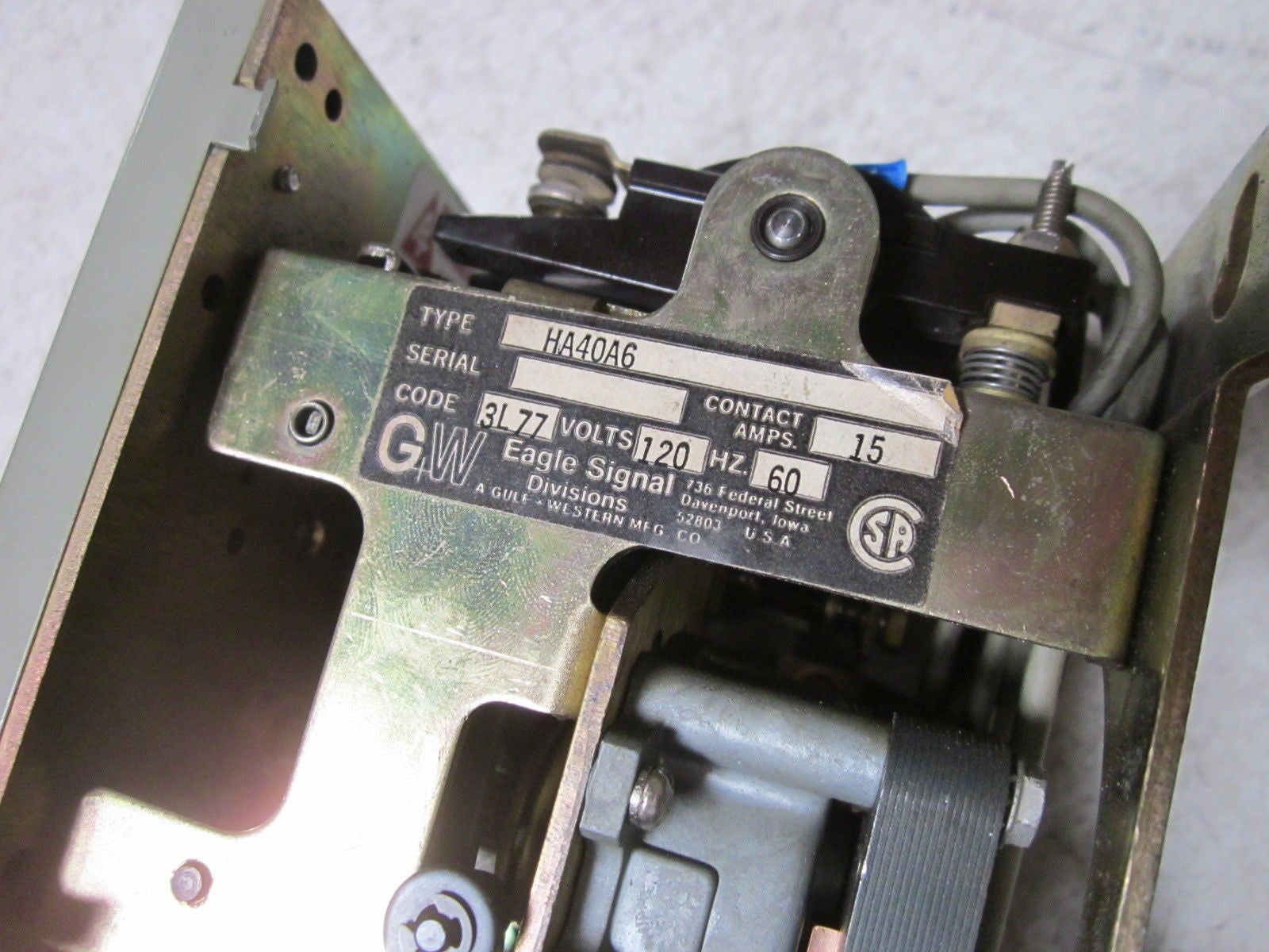 EAGLE SIGNAL MICROFLEX HA40A6 120V 20 SECOND TIMER  *USED*