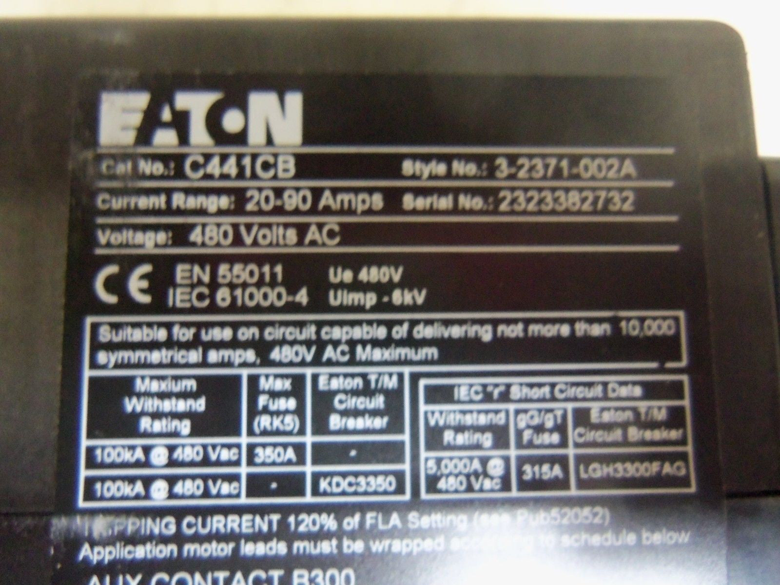 EATON C441CB CONTROL W/ C441K *USED*