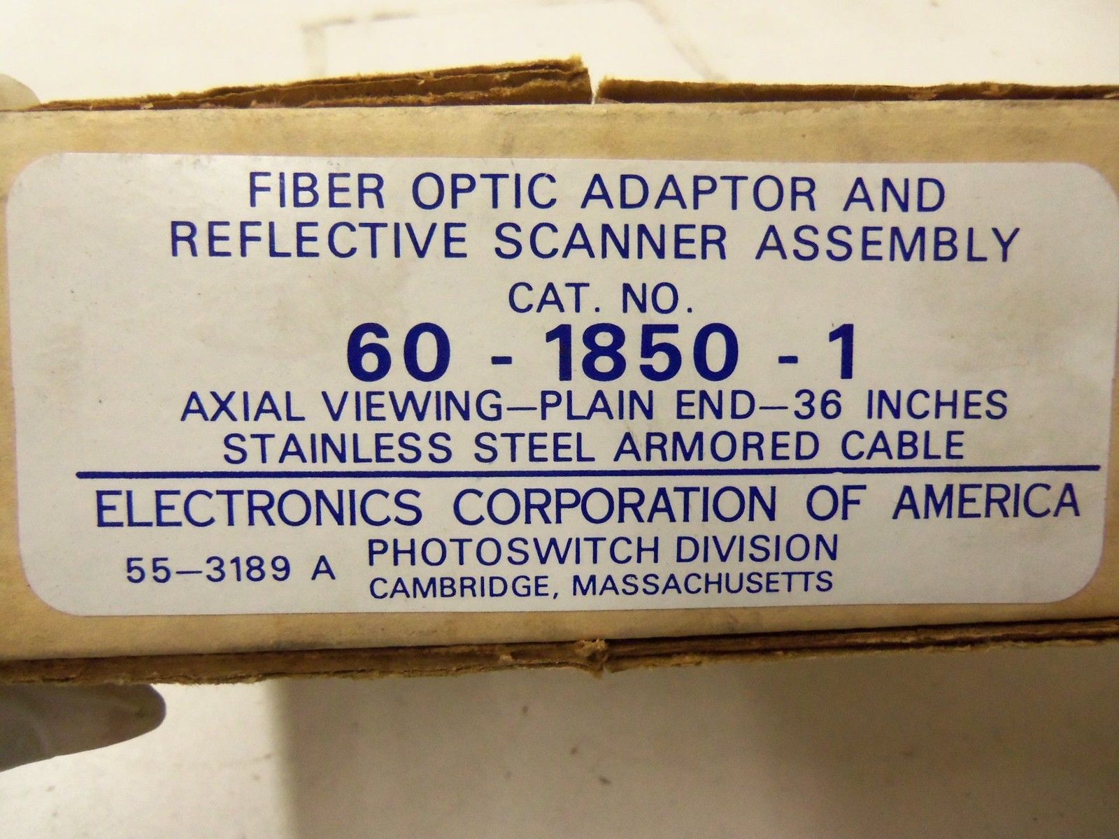 ECA FIBER OPTIC ADAPTOR AND REFLECTIVE SCANNER ASSEMBLY 60-1850-1 *NEW IN BOX*