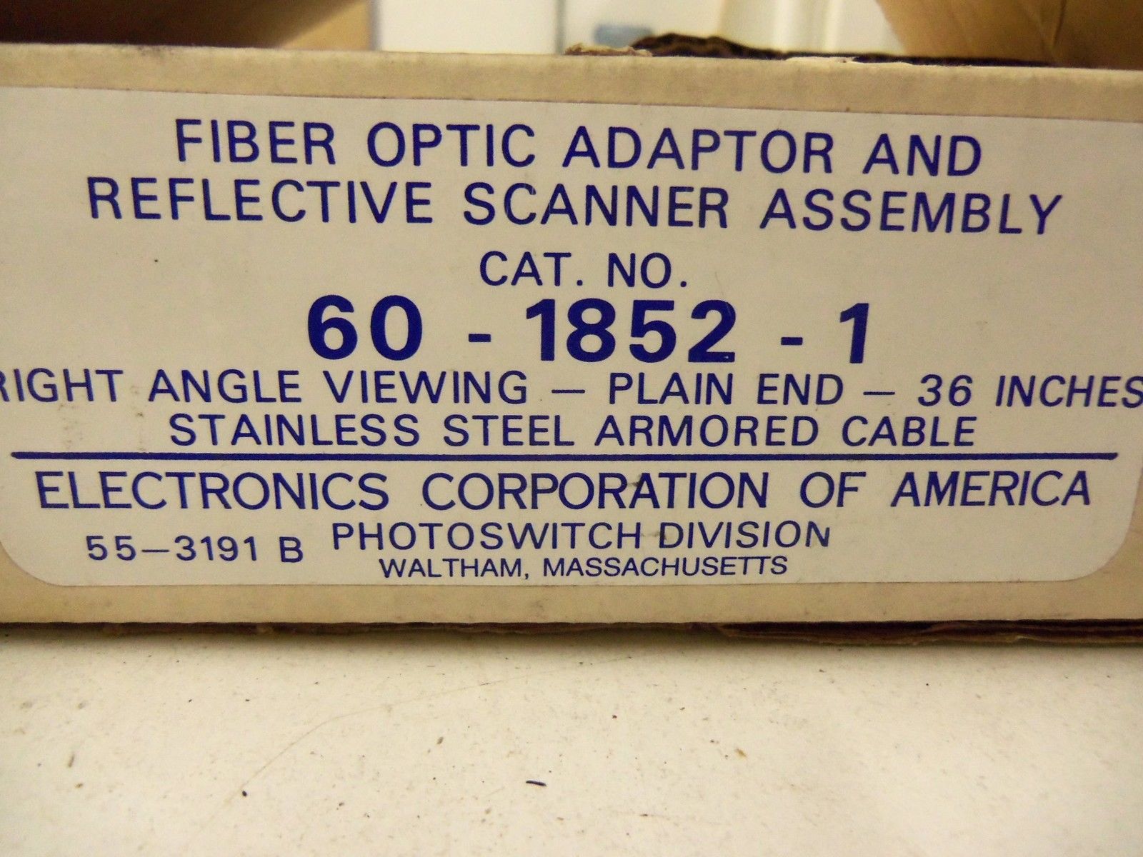 ECA FIBER OPTIC ADAPTOR AND REFLECTIVE SCANNER ASSEMBLY 60-1852-1 *NEW IN BOX*