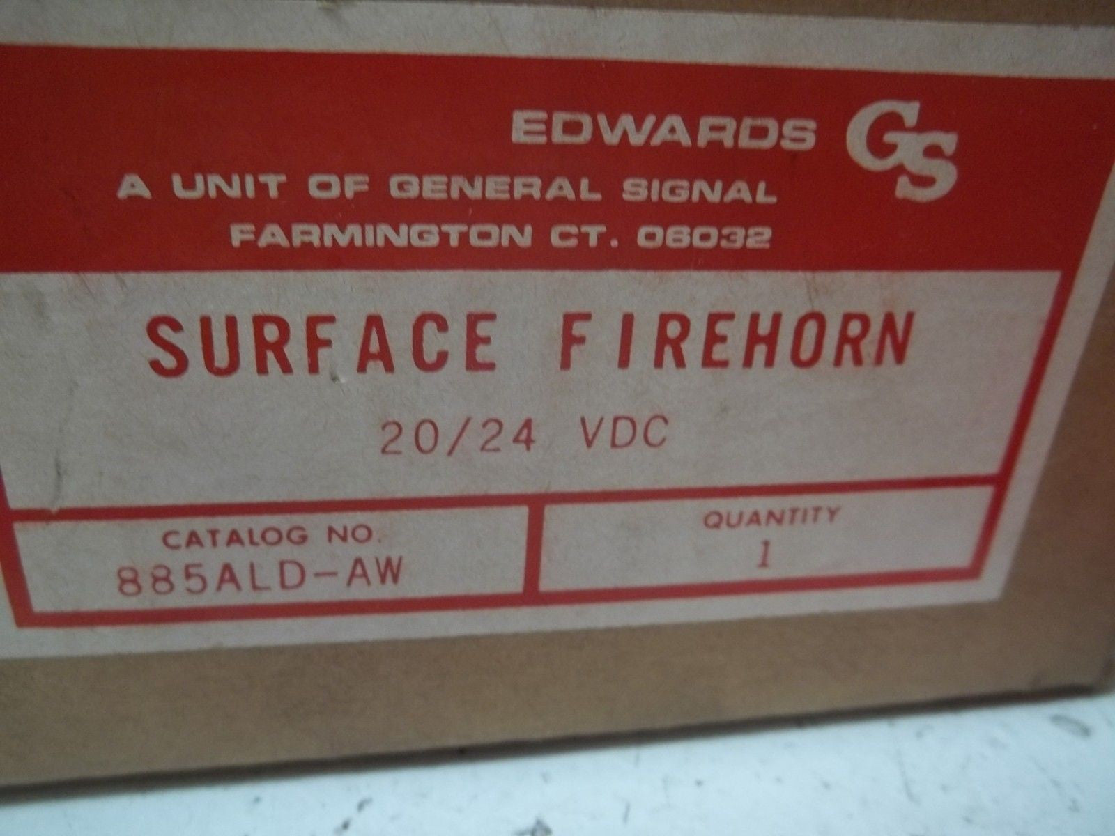 EDWARDS 885ALD-AW SURFACE FIREHORN 20/24VDC *NEW IN BOX*
