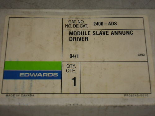 EDWARDS MODULE SLAVE ANNUNC DRIVER 2400-ADS *NEW*