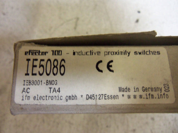 IFM EFECTOR IE5086 INDUCTIVE PROXIMITY SENSOR *USED*