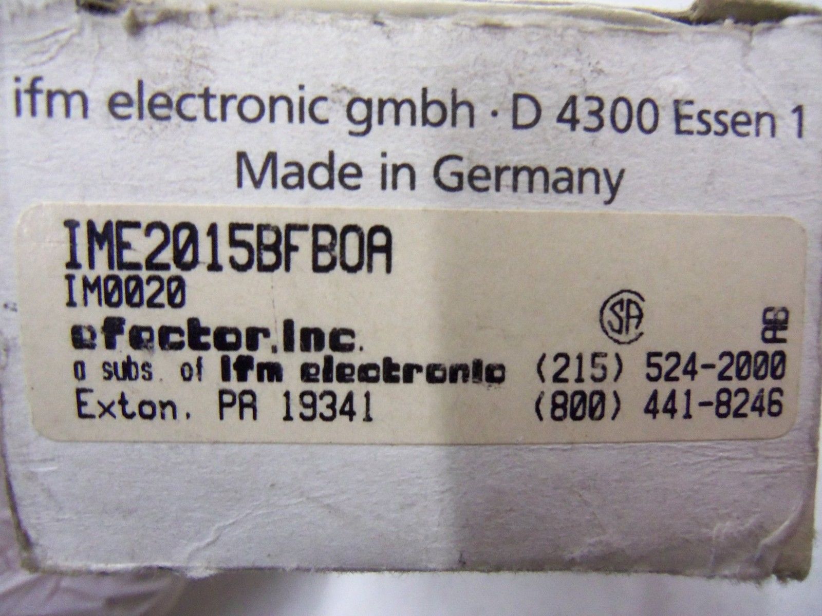 IFM EFECTOR IME2015BFBOA INDUCTIVE PROXIMITY SENSOR *NEW IN BOX*