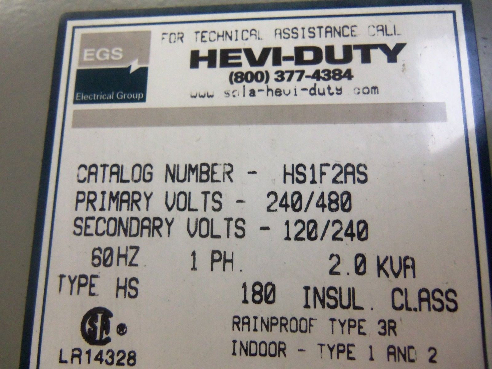 HEVI-DUTY HS1F2AS TRANSFORMER *NEW IN BOX*