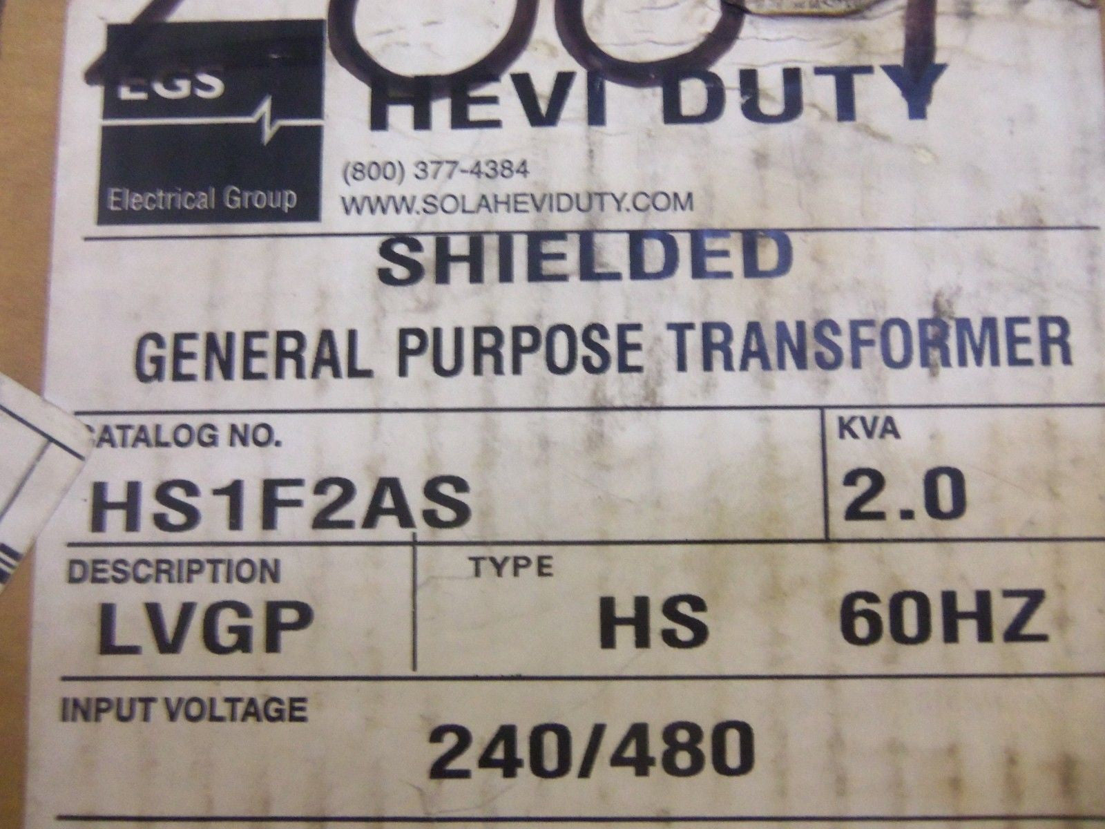 HEVI-DUTY HS1F2AS TRANSFORMER *NEW IN BOX*