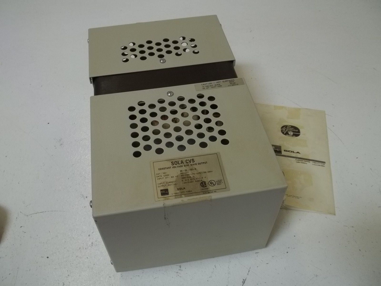 EGS/SOLA 23-23-150-8 CONSTANT VOLTAGE TRANSFORMER*USED*