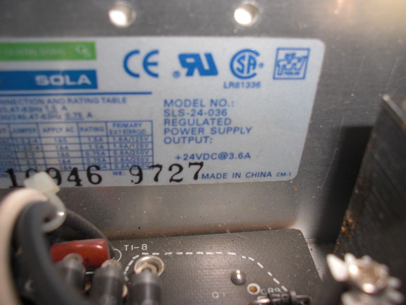 EGS/SOLA SLS-24-036 POWER SUPPLY *USED*