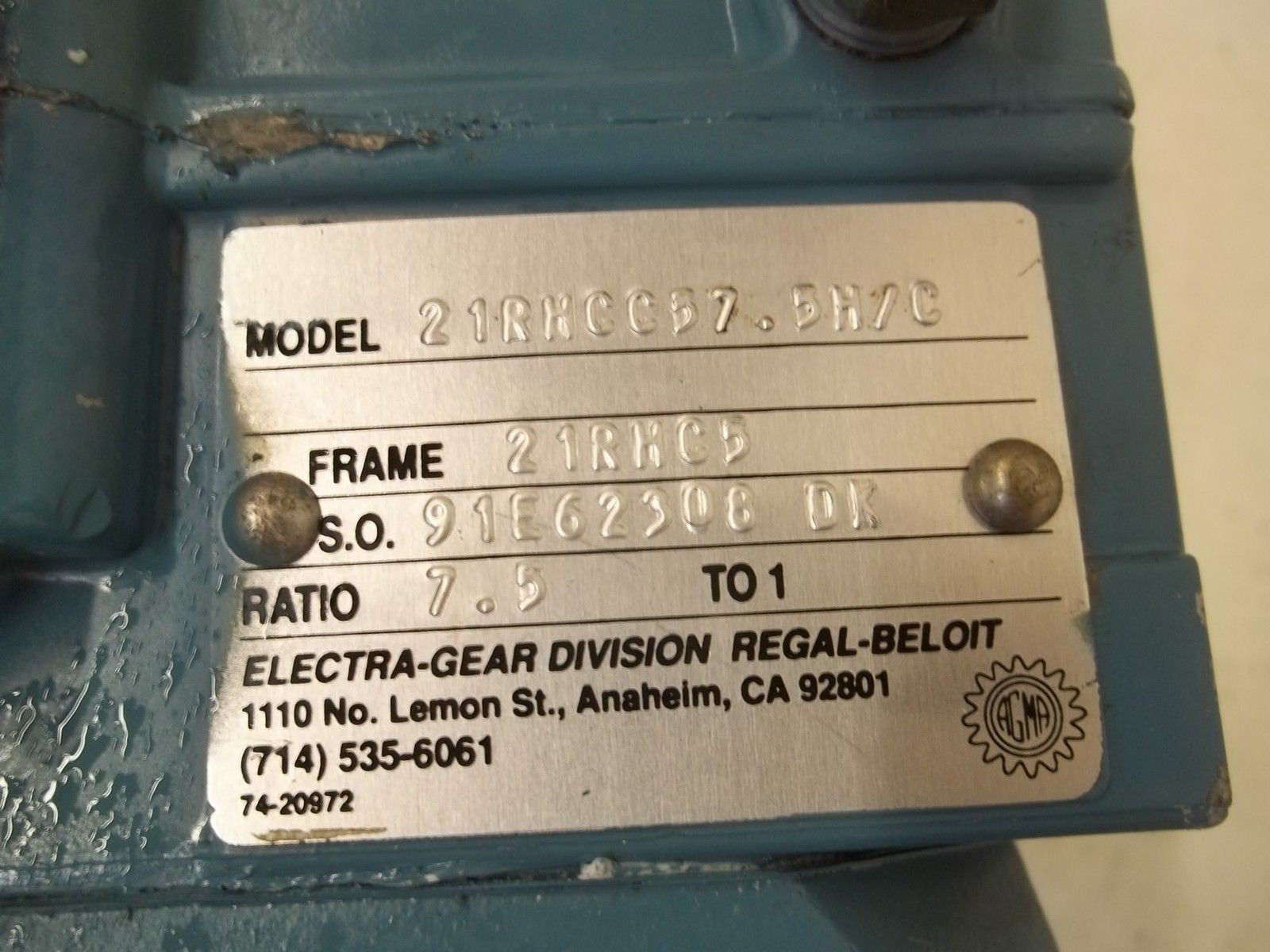 ELECTRA-GEAR 21RHCC57.5M/C *USED*