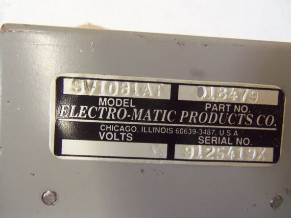 ELECTRO-MATIC SV1081AT *AS IS*