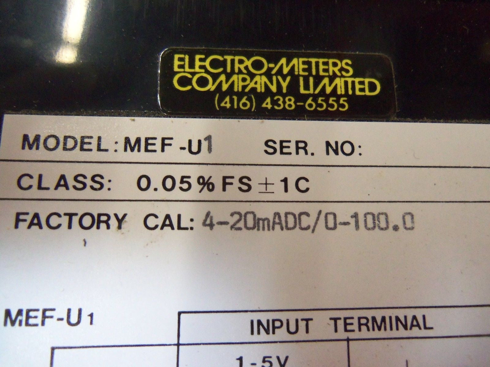 ELECTRO-METERS COMPANY LIMITED MEF-U1 *NEW IN BOX*