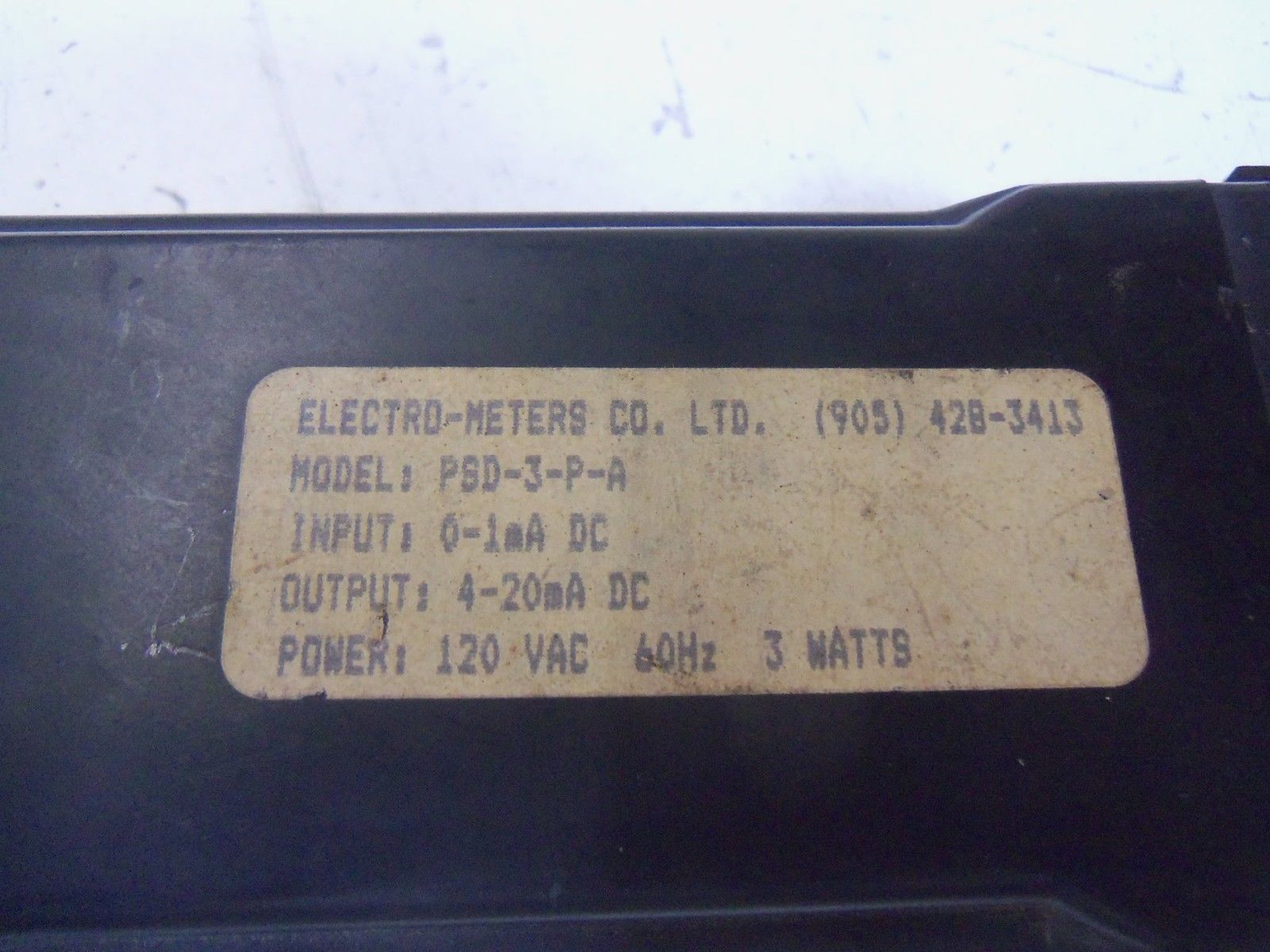 ELECTRO-METERS CO. PSD-3-P-A *USED*