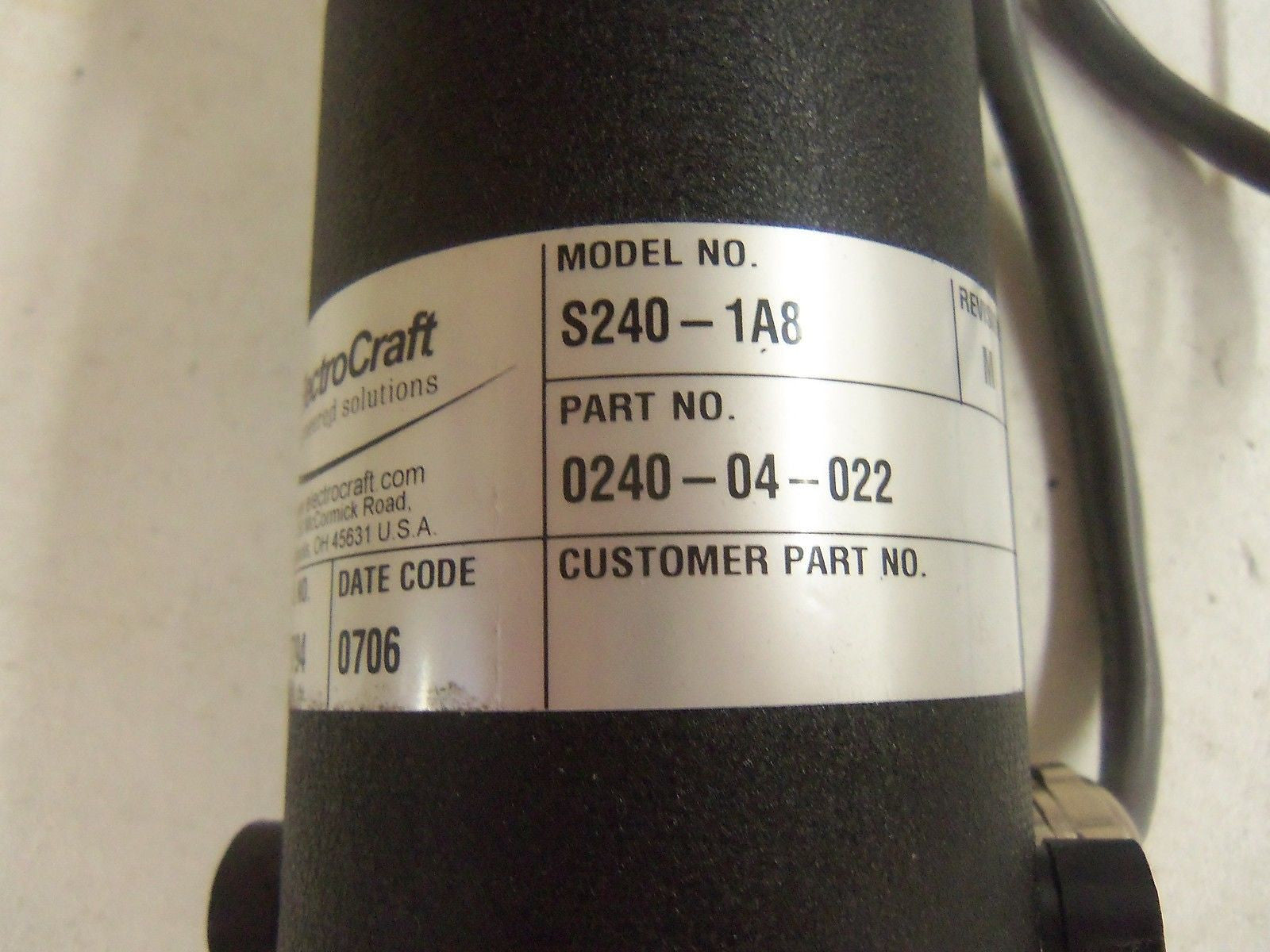 ELECTRO CRAFT S240-1A8 SERVO MOTOR 0240-04-022 *NEW NO BOX*