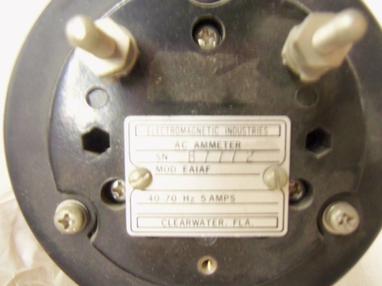 ELECTRO MAGNETIC INDUSTRIES EAIAF PANEL METER 0-600 AMPS *USED*