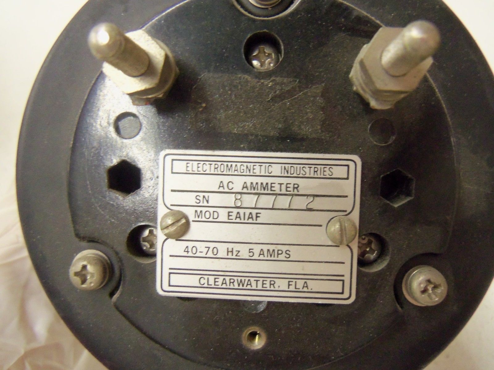 ELECTRO MAGNETIC INDUSTRIES EAIAF PANEL METER 0-600 AMPS *USED*