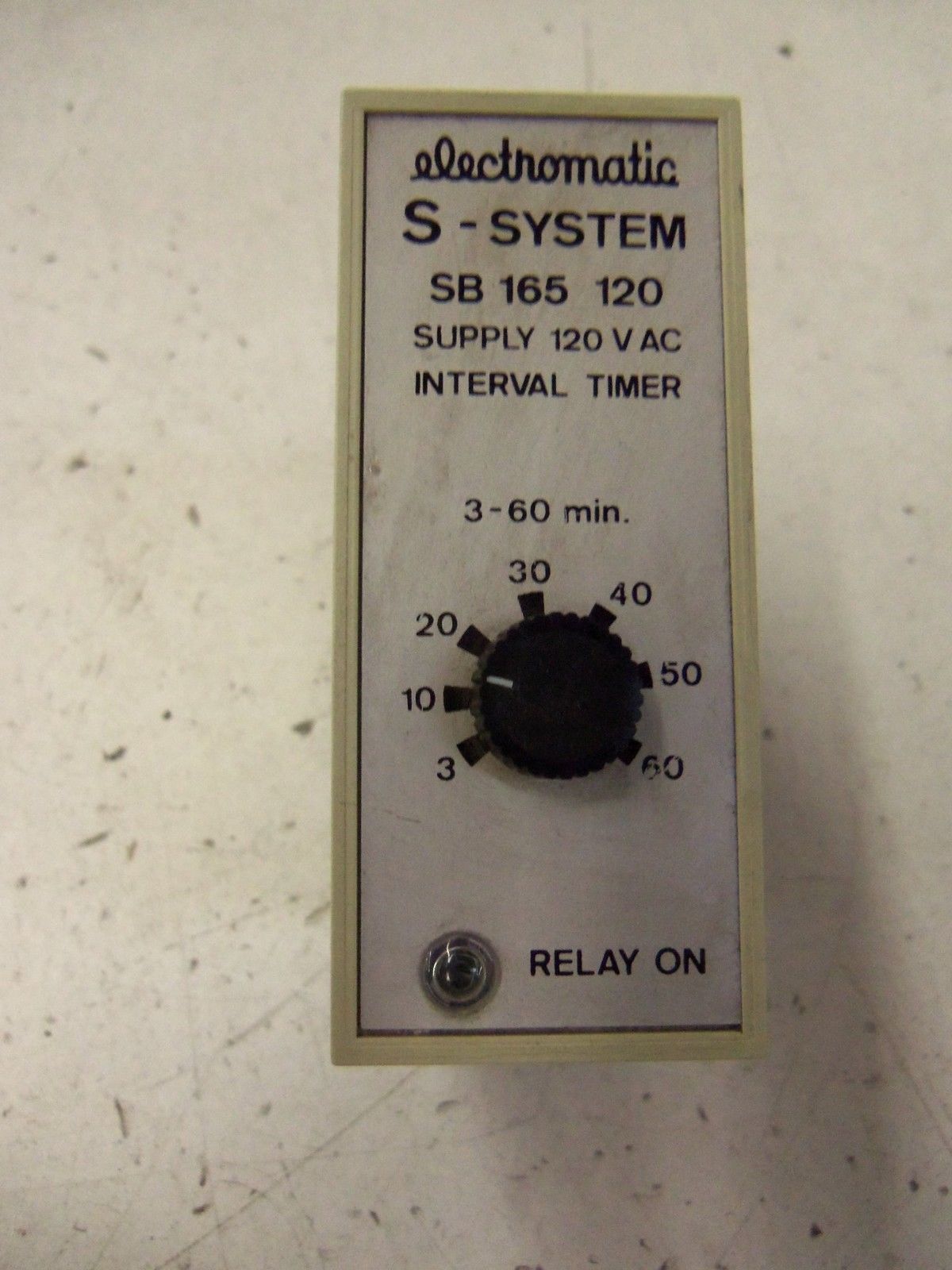 ELECTROMATIC S-SYSTEM SB 165 120 INTERNAL TIMER RELAY *USED*
