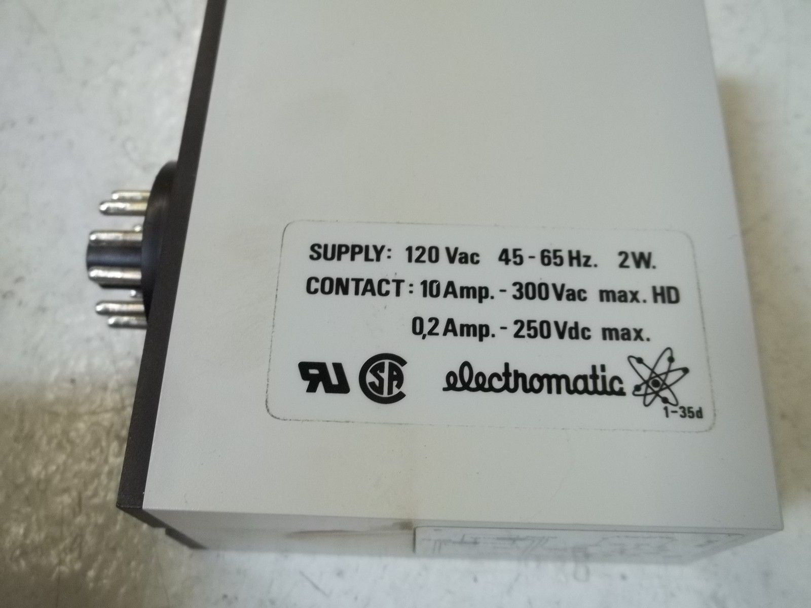 ELECTROMATIC SV190115 SUPPLY 115 VAC NPN SENSING DUAL LEVEL RELAY *USED*