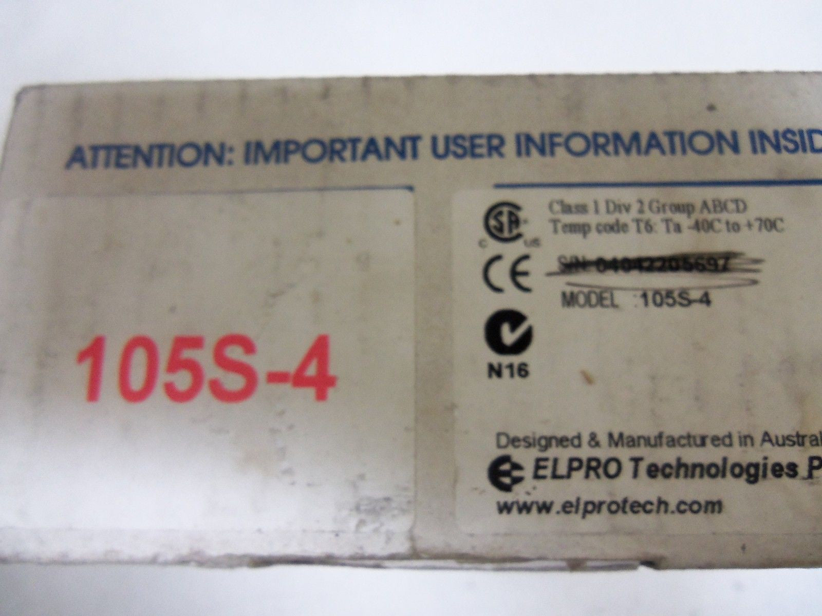 ELPRO 105S-4 *NEW IN BOX*