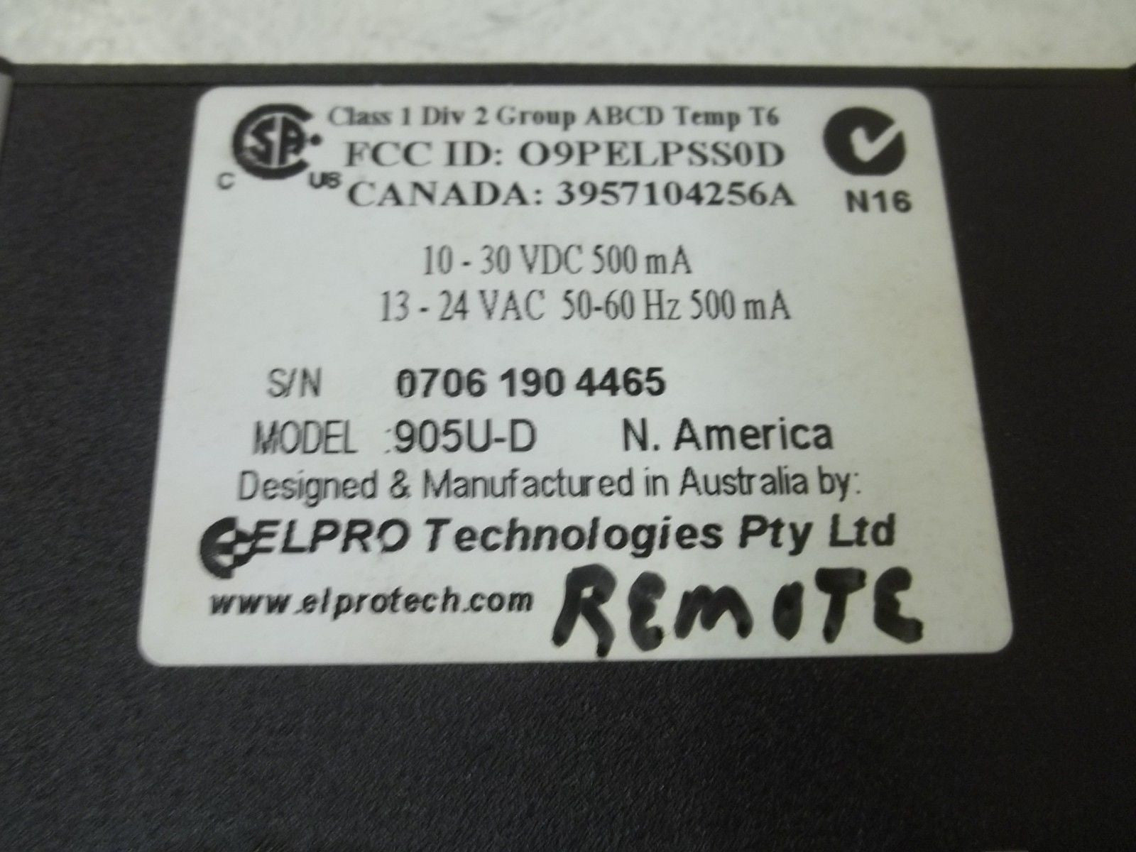 ELPRO 905U-D WIRELESS RADIO MODEM 10-30VD *USED*