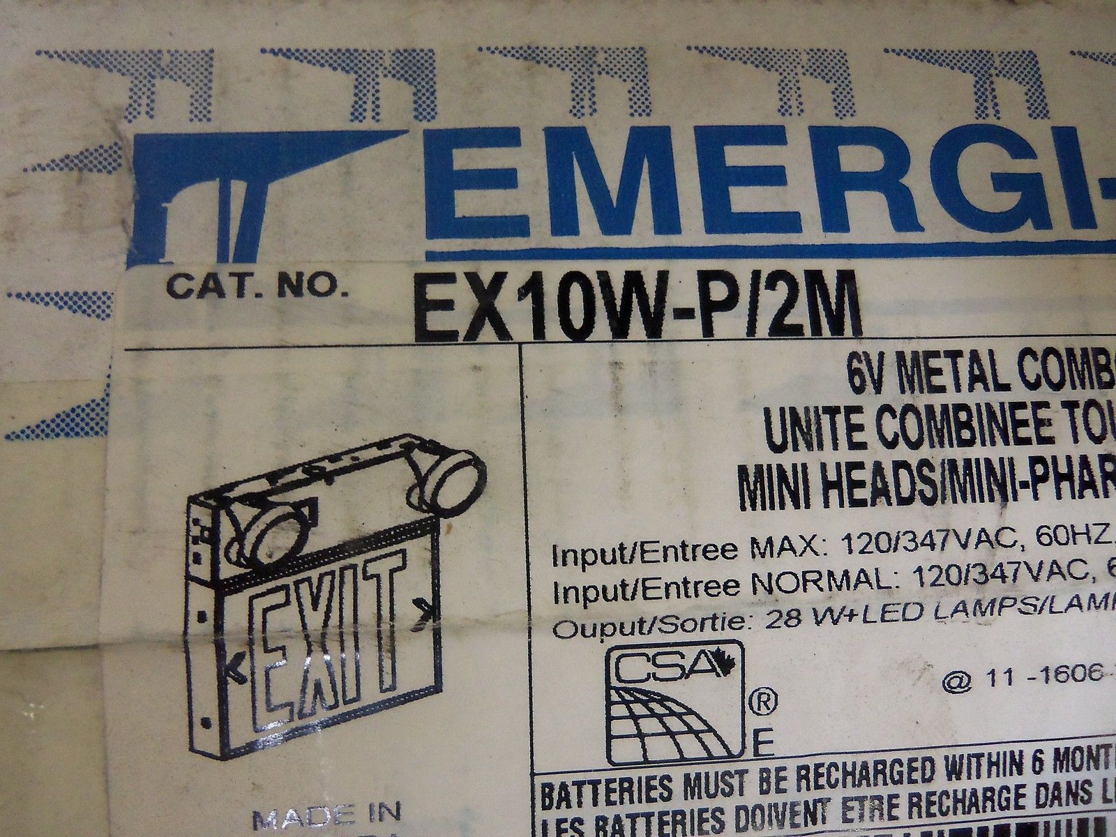 EMERGI-LITE EX10W-P/ZM *NEW IN BOX*
